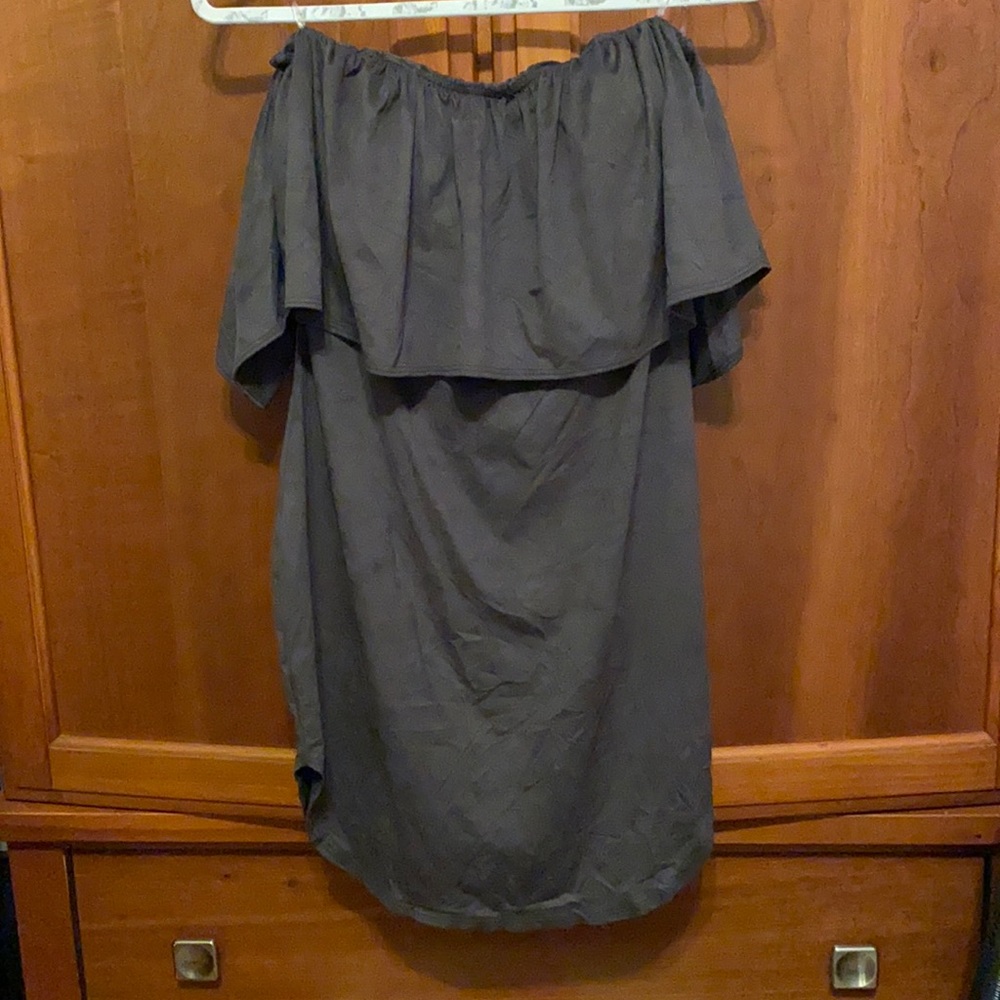 Suede Off-Shoulder Dress